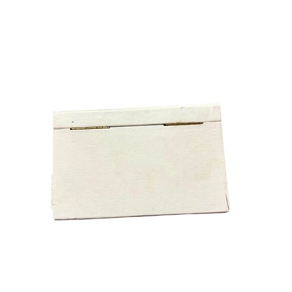 VTG Cream Multi-Compartment Jewelry Box with Red Velvet Interior & Mirror - Picture 4 of 10